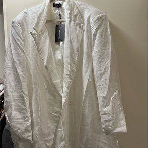 Beautiful white sequined blazer dress